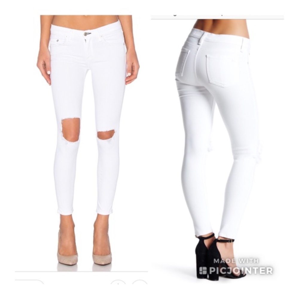RAG & BONE/JEAN 'CAPRI' Y2K RIPPED CROPPED SKINNY JEAN #Lux-B